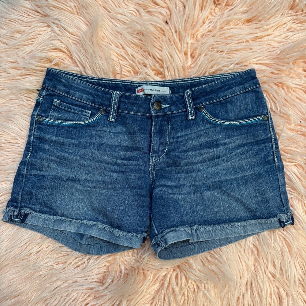 Levi's Blue Jean Midi Shorts Classic Summer Style Size 11